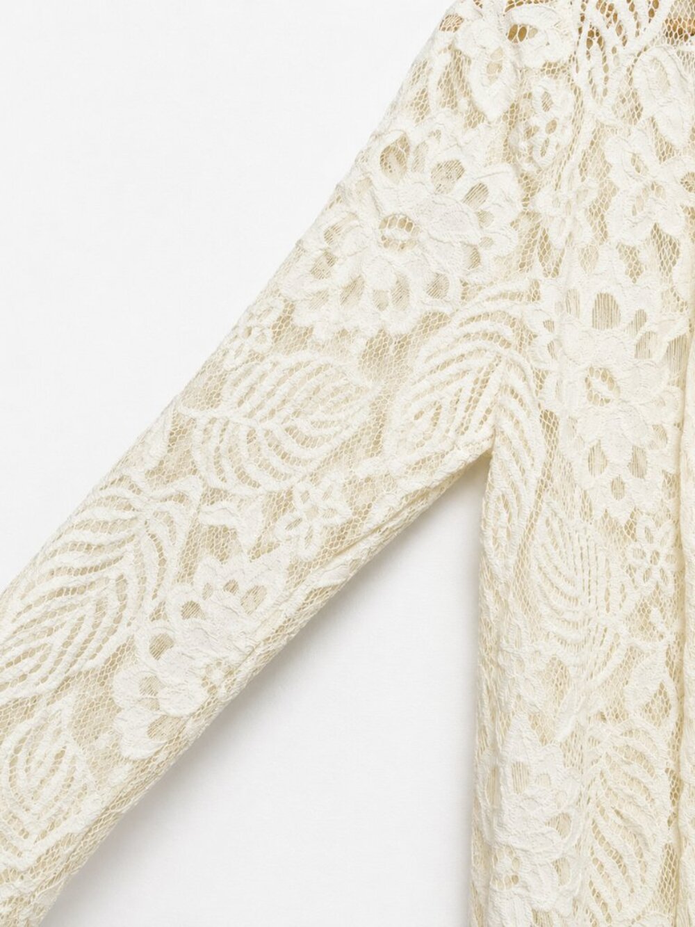 Queens Ivory Lace Fringe Duster Cardigan Women’s Large - Picture 6 of 7